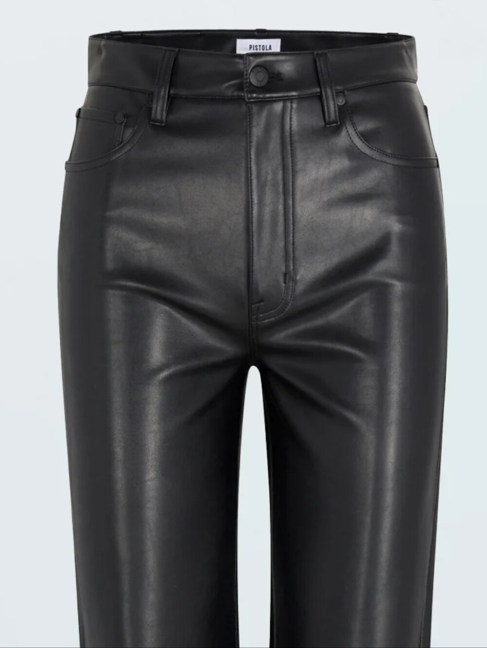 pistola NWT Black Straight Leg Faux-Leather Super High Rise Size 28 Onyx
